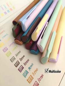 6pcs Set Vintage Dopamine Colorful Retractable Gel Pens 0.5mm Quick-Dry For Journaling, Drawing And Note-Taking - Journaling Art Markers - View 9