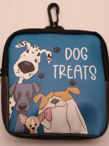 1pc Zippered Dog Training Treat Bag, Polyester Pet Treat Pouch With Transparent Side, Single-Sided Print Portable Hands-Free Storage Bag, Suitable For Dog Walking And Outdoor Training - Multicolor - View 11