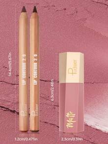 Pudaier Silky Matte Lip Liner & Lip Gloss Set - Precise Lip Shaping For Stunning 3D Lip Makeup, Long-Lasting Waterproof Formula, Moisturizing Matte Lip Color, Perfect Makeup Gift For Women! - 08+04 - View 6
