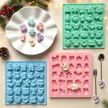1pc Christmas Silicone Cookie Mold, Including Christmas Tree, Santa Claus, Snowman, Christmas Stocking, Gift Box And Snowflake Shapes. Can Be Used To Make Ice Cubes, Chocolate, Candy, Cookies - Multicolor - View 3
