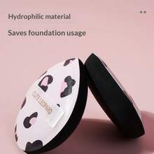 3PCS Leopard Print Cushion Makeup Puff, Latex‑Free Dual‑Use Dry & Wet Cosmetic Puff, Soft Plump Foundation Sponge For Cream, Liquid & Powder Makeup - Multicolor - View 3