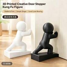 1/3pcs Fun Standing Kung Fu Character Design Door Stopper, Door Wall Protector, Door Bottom Protector, Easy To Install, Pet Friendly, Suitable For Home And Office - Simple Installation, Stable Door Stopper, Suitable For Indoor/Outdoor Use, Fun Human-Shaped Design, Lightweight And Durable, Cute Door Stopper - Multicolor - View 4