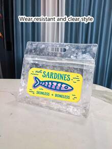 Retro Sardine Transparent Waterproof Wash Bag, PVC Beach Handbag, Suitable For Storing Shampoo, Lotion, Cosmetics And Other Bathroom Supplies, Adds Fashionable And Practical Design For Travel And Daily Use, Suitable For Travelers, Office Workers, Students, Beauty Enthusiasts, Can Be Used For Travel, Fitness, Hotel Accommodation, Daily Bathroom Storage, Multi-Functional Cosmetic Bag - Multicolor - View 16
