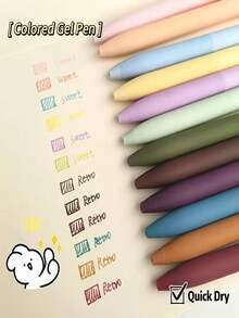 6pcs Set Vintage Dopamine Colorful Retractable Gel Pens 0.5mm Quick-Dry For Journaling, Drawing And Note-Taking - Journaling Art Markers - View 8