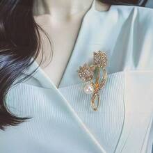 1pc Rose Faux Pearl Brooch Unique Design Pin/Brooch Suitable For Daily Clothing Matching And Gift Giving - Rose - View 7