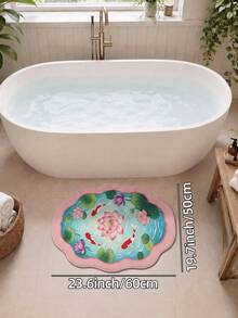 DAJIANG 1PC Lotus & Koi Fish Carpet Area Rug Suitable Bathroom, ,Outdoor, Indoor, Runner Corridor, Bedroom, Living Room, Beside Throw Rugs Machine Washable Rug, Easy Clean Entryway Mat, Anti-Slip Backing Rugs For Bedroom Decor Bathroom Decor Fall Decor - Multicolor - View 12
