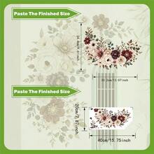 1pc Vintage Brown Floral Decorative Wall Sticker, Elegant Floral Wall Decor For Bedroom And Entryway - Multicolor - View 6