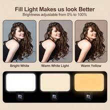 1pc Mini Clip-On LED Selfie Fill Light, 3 Color Modes And Adjustable Brightness, Portable Lighting For Phone, Laptop, Camera, Suitable For Selfie, Video Call, Vlog, Set Available, Accessories Sold Separately - Multiple Styles - View 10
