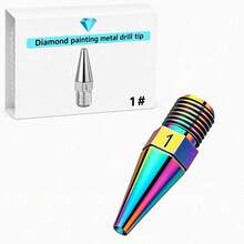 Rainbow Diamond Painting Metal Dot Drill Bit, Thread-In Resin Pen Replacement Tip, 1-25 Diamond Paint Pen Tip, Dot Painting Tool For DIY Rhinestone Crafts - A - View 23