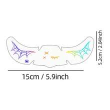 Halloween Holographic Freckles Temporary Tattoos-4pcs, Iridescent Rainbow Bat Spider Web Star Freckle Fake Tattoo Stickers, Shiny Laser Colorful Pattern Facial Decals, Waterproof Long-Lasting, Cosplay Party For Women Girls, Rave Accessories - Multicolor - View 9