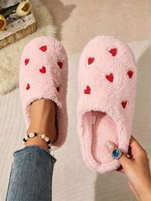 Soft Sole Embroidered Heart Warm Slippers - Quiet Slippers - Super Soft & Lightweight - Suitable For Floor Or Carpet Use, Halloween, Christmas Decoration, Home Decor, Comfortable, Bedroom - Multiple Styles - View 25