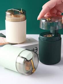 Automatic Pop-Up Toothpick Holder, Luxury Button Toothpick Dispenser, Portable Automatic Toothpick Holder, Home Living Room Toothpick Container, Button Style Automatic Toothpick Storage Box, Suitable For Home, Living Room, Kitchen, Dining Room - Multicolor - View 12