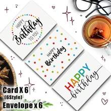 12pcs Birthday Greeting Card Set With Envelopes, Blank Birthday Note Cards Wholesale Set, Suitable For Family, Friends, Colleagues - Birthday Card - View 3