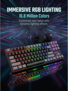 Acer OKW132 Wired Mechanical Keyboard: Premium Mechanical Switches, Backlit Keycaps; Metal Panel Is Wear-Resistant And Scratch-Resistant, Ergonomic Design For A Comfortable Typing Experience, USB Plug-And-Play For Easy Connection - View 13
