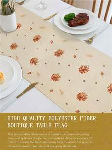 1pc, Autumn New Arrival, Maple Leaf, Pumpkin, Thanksgiving Decor, Multiple Sizes Available, Table Runner, Christmas, Christmas Home Decor, Home Decoration, Tablecloths, Fireplace Cloth, Fireplace Decor, Glass Door Window Decor, Home Decor, Entryway Decor, Dining Table Decor, Room Decor, Bed Runner - Multicolor - View 10
