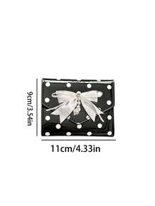 Y2K Powder Polka Dot Purse, Fashion PU Small Wallet, Polka Dot Multi-Card Card Bag,Kawaii Style Card Holder, ID Document Storage Bag - Multicolor - View 12