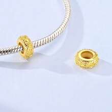 1 hạt spacer bạc Sterling S925 chống trượt, thiết kế đa yếu tố hình dấu chân, bướm, sao, trăng, hoa, đính đá Cubic Zirconia màu sắc và tráng men mạ vàng, tương thích với mọi loại vòng tay, phụ kiện trang trí đa năng cho làm trang sức DIY thủ công và điểm xuyết trang phục hàng ngày - Nhiều màu - Xem 11