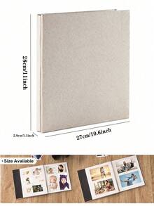 1pc 16-Inch Linen Fabric DIY Self-Adhesive Photo Album - Multicolor - View 2