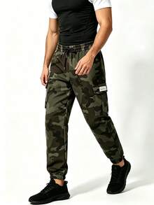 Men's Casual Cargo Pants, Fashionable Camouflage Cargo Pants, Suitable For Outdoor Hiking And Casual Outings, Spring/Summer - Army Green - View 7