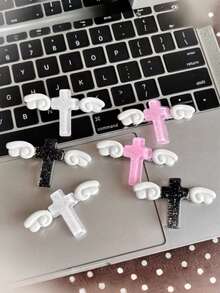 6 Stücke Y2K Subkultur Kreuz-Flügel Glitzer Haarspangen für Frauen, Seitenpony Clips, Haarschmuck, Mode, Elegant, Hot Girl, Y2K, Persönlichkeit, Millennium Stil, geeignet zum Kombinieren mit verschiedenen Outfits, geeignet für den täglichen Gebrauch, Festivalaktivitäten, Feiertagsveranstaltungen, Abendessen, Musikfestivals, Reisen und als Geschenk Haarschmuck für Mädchen. Einfarbig - Verschiedenfarbig - Übersicht 5