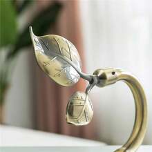 2pcs Leaf-Shaped Curtain Tiebacks, Handmade Metal Curtain Side Brackets | For Wall, Curtain Hooks Pull Back For Curtain Window Decoration - Multicolor - View 5