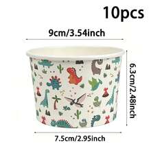 20/10pcs, Dinosaur Themed Ice Cream Cup, Dessert Cup, Baking Bowl, Suitable For Baking, Ice Cream, Snack Placement, Birthday Parties, Welcome Parties, Bridal Weddings, Restaurant Decoration, Picnics, Party Supplies - Multicolor - View 8