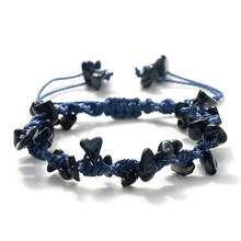 1Pc Boho Handmade Natural Crushed Crystal Bracelet Adjustable Summer Beach Dainty Stackable Bangle Wristband Jewelry Gift For Women - Multicolor - View 19
