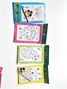 1/5/10/20/30/50pcs Watercolor Painting Coloring Book, DIY Watercolor Painting Craft, Doodle Coloring Book - Multicolor - View 6
