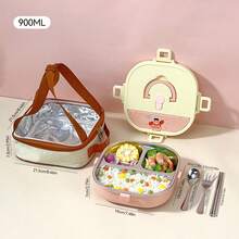 304 Stainless Steel Bento Box Adult, Cute Bento Box For School Student, Portable Stainless Steel Lunch Box With Handle And Cutlery, Leak-Proof Metal Lunch Box, Microwavable Small Lunch Containers With Lids, Japanese Bento Box - Multicolor - View 27