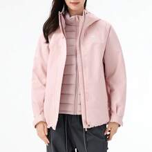 CAMEL CROWN Women's 3-In-1 Outdoor Jacket With Down Liner, Waterproof Winter Hiking Coat - Wood Color - View 6