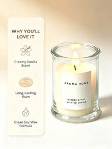 1pc Luxury Scented Candle Gift, Suitable For Birthday, Wedding, Thanksgiving And Christmas Decoration, Create Warm Atmosphere, Suitable For Home Decor And Graduation Gift, Long-Lasting Indoor Fragrance, Graduation Gift - one-size - View 5
