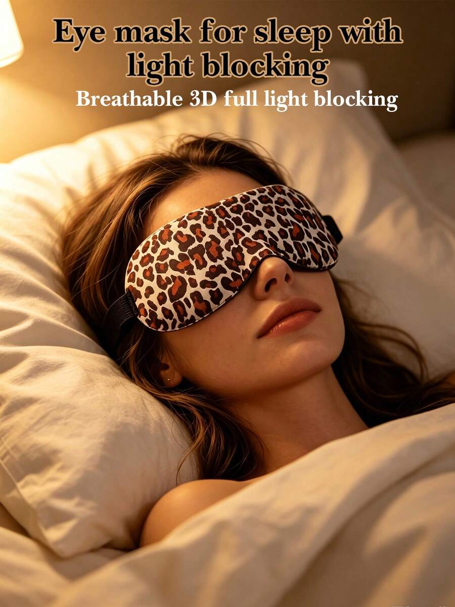 4 Styles Available, 3D Embossed Zero Pressure Blackout Design, Breathable Skin-Friendly Fabric, Adjustable Elastic Strap, Full Blackout, Suitable For Napping, Travel, Yoga, Home Use, Vintage Style - Multicolor - View 1