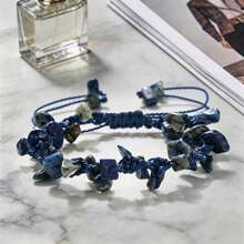 1Pc Boho Handmade Natural Crushed Crystal Bracelet Adjustable Summer Beach Dainty Stackable Bangle Wristband Jewelry Gift For Women - Multicolor - View 11