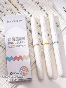 3/1pc Egg-Shaped Twist Click Neutral Pen Black, Twist And Turn Super Stress Relief, Quick-Dry Smooth Writing Pen, Rotating Core Fun To Use, Classmate Small Gift Funny Stationery - Multicolor - View 6