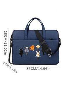 Spacious And Lightweight Laptop Bag With Cat Print Design, Detachable And Adjustable Shoulder Strap, Laptop Stand, Fits In Suitcase, Laptop Protective Case, Briefcase, Document Organizer, Portable Commuter Bag, Shoulder Bag, Suitable For Laptops And Tablets, Ideal For Daily Use, Travel, Commuting, Perfect Professional Gift For Holidays, Suitable For Home And Office, Back To School Gift, Teacher's Day, Travel, Vacation Gift - Multicolor - View 10