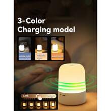 Bedside Touch Night Light, Eye-Caring Anti-Blue Light LED, RGB Multi-Color With Remote Control, 3-In-1 White, USB-C Powered & Rechargeable, Aesthetic Room Decor, Home Accent Lighting, Dreamy Festival Ambient Lamp, Ideal Holiday Gift - Touch Night Light - View 11