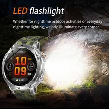 GAWSUG 1400mAh Battery Military Smart Watch Men Bluetooth Call Flashlight IP68 Waterproof Tactical Rugged Watch Gift For Android IOS - View 6