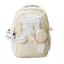 Cream Style Backpack For Students With High Appearance Simple And Cute Design Large Capacity Backpack Lightweight And Painful Ba - Multicolor - View 12