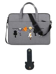 Spacious And Lightweight Laptop Bag With Cat Print Design, Detachable And Adjustable Shoulder Strap, Laptop Stand, Fits In Suitcase, Laptop Protective Case, Briefcase, Document Organizer, Portable Commuter Bag, Shoulder Bag, Suitable For Laptops And Tablets, Ideal For Daily Use, Travel, Commuting, Perfect Professional Gift For Holidays, Suitable For Home And Office, Back To School Gift, Teacher's Day, Travel, Vacation Gift - Multicolor - View 13