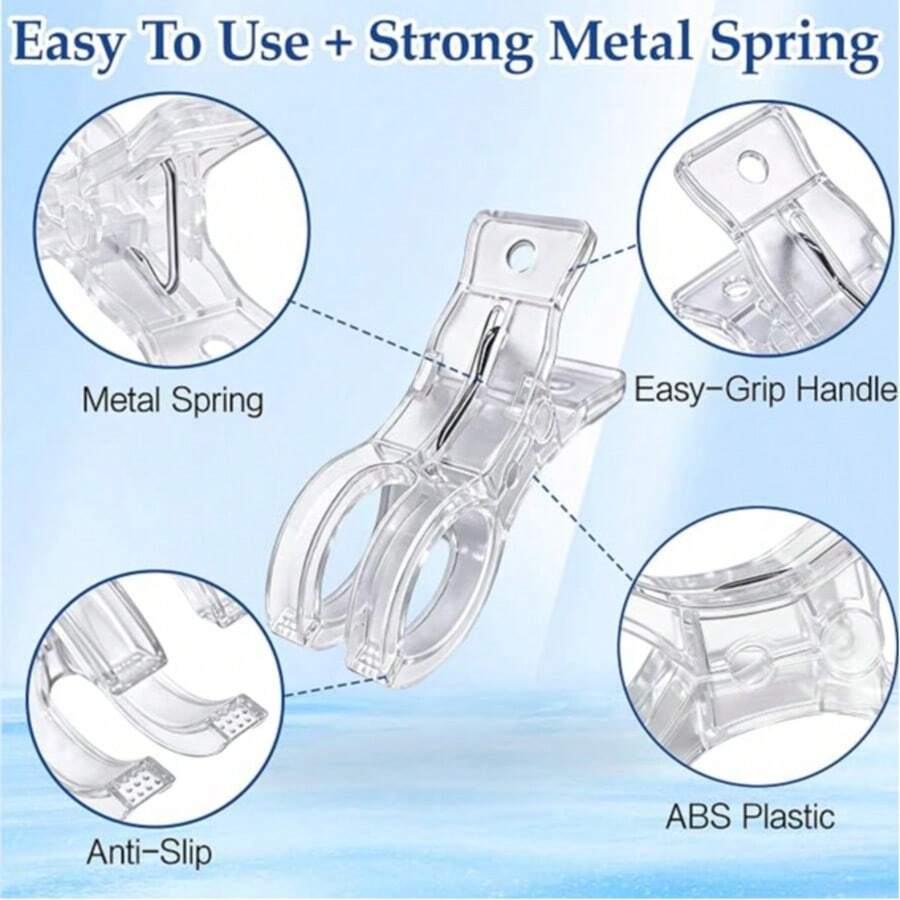 10 Pack Clear Spring Clamps, 3.5 Inch Plastic Balloon Arch Clips,Invisible Design,Strong Grip,Anti-Slip,Balloon Clips For Backdrop,Birthday Wedding Party Decoration,Crafts,Photography Studio - Multicolor - View 1