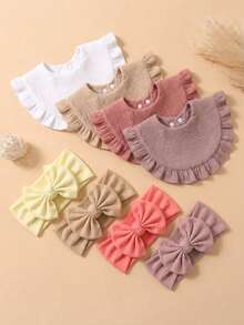 8PCS Candy Color Cute Baby Bibs, Snap Closure Anti-Dirt Drool Bibs, Suitable For Daily Use - Multicolor - View 9