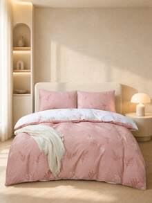 Plant Print Duvet Cover Set (Without Filling) - Multicolor - View 2