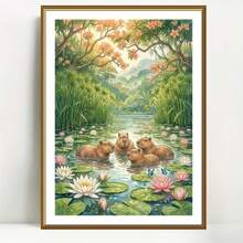 1PC DIY 5D Diamond Painting Kit Capybara Pattern - Round Full Diamond Art Mosaic Craft, Home Wall Decor, Frameless - No Frame - View 2