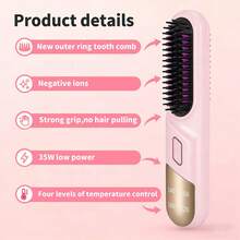 Wireless Hair Straightener - 4 Temperature Settings, Portable USB Charging, Suitable For Travel, Suitable For All Hair Types, 2000mAh Battery Capacity - Multicolor - View 6