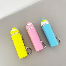 Cute Mini Cup Lipstick Holder Keychain, Cartoon Cup Backpack Charm, Portable Lipstick Protective Case, Suitable For Gifts - Multicolor - View 3