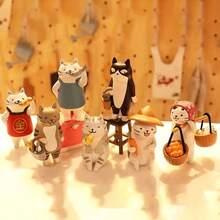 Figur Kucing Kreatif Acak | Patung Kucing PVC Gaya Pastoral | Dekorasi Meja yang Lucu | Ornamen Meja Ruang Tamu, Kamar Tidur, Kantor | Pilihan Hadiah yang Bagus - kucing - View 5