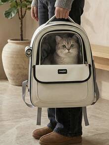 Transparent Window Cat Backpack Pet Carrier, Multi-Ventilation Mesh Pet Travel Backpack, Portable Foldable Kitten And Small Dog Pet Backpack, Outdoor Camping Hiking Pet Shoulder Bag, Breathable Mesh Pet Backpack, Transparent Window Cat Travel Backpack, Multi-Port Ventilation Design Pet Carrier Bag, Lightweight Shoulder Backpack Suitable For Small Cats And Dogs Daily Outdoor Use - Multicolor - View 4