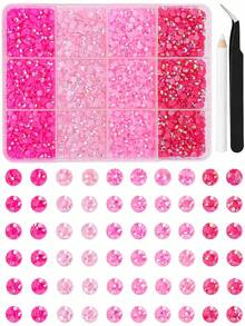 12-Grid 3mm Mixed Color AB Resin Flat Back Rhinestone Jelly Diamond DIY Clothing Phone Rhinestone Set, Suitable For DIY Handmade Mother's Day Gifts, 12-Color Rhinestones Create Bright Bedroom Atmosphere, 40 Vibrant Colors - Multicolor - View 5