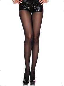 Women's Black Ultra-Thin High-Waist Transparent Tights, Soft Elastic Slim-Fit Leggings, Suitable For Daily Wear And Party Occasions - Black - View 20