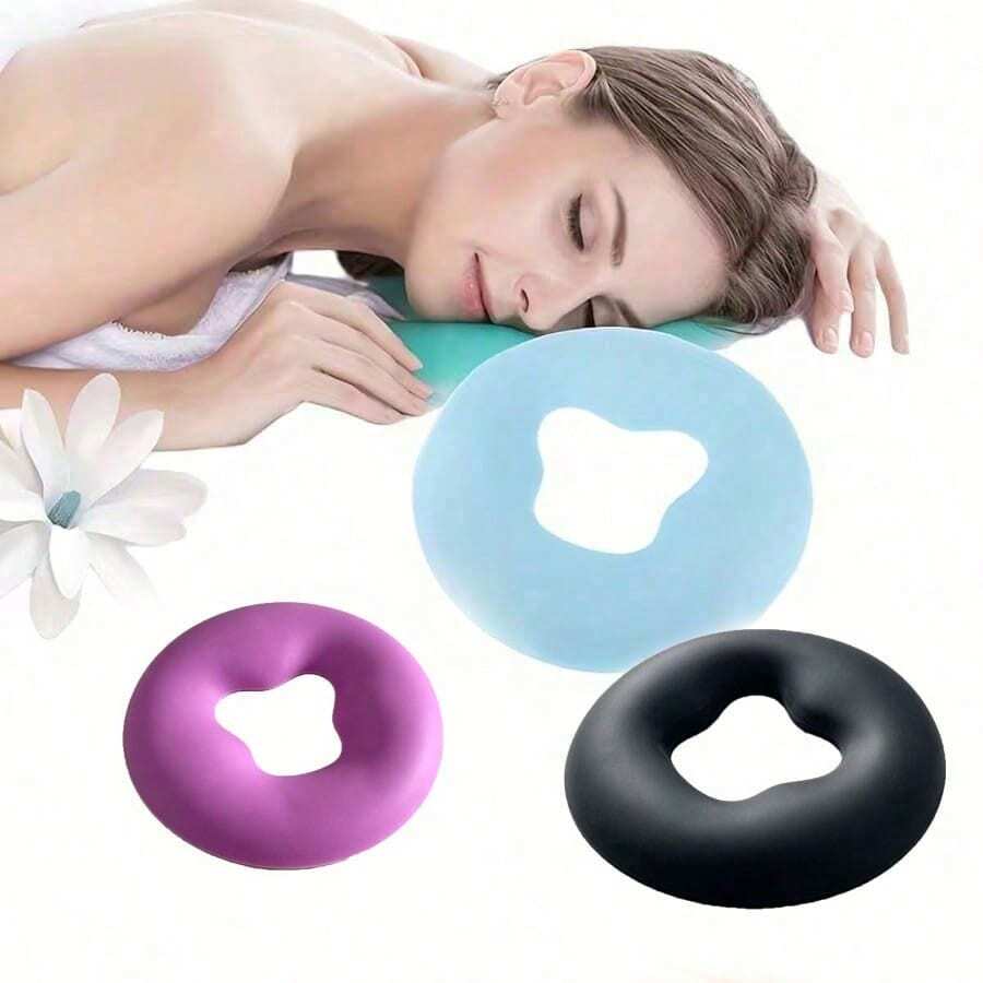 1pc Soft Silicone Facial Massage Relaxation Pillow, SPA Beauty Salon Light Beige Care Soft Face Mask Facial Relaxation - Multicolor - View 1